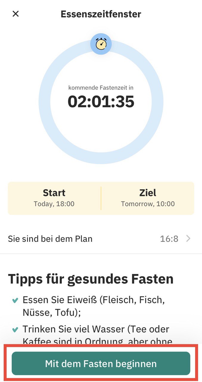 Wie faste ich UnimealHilfezentrum